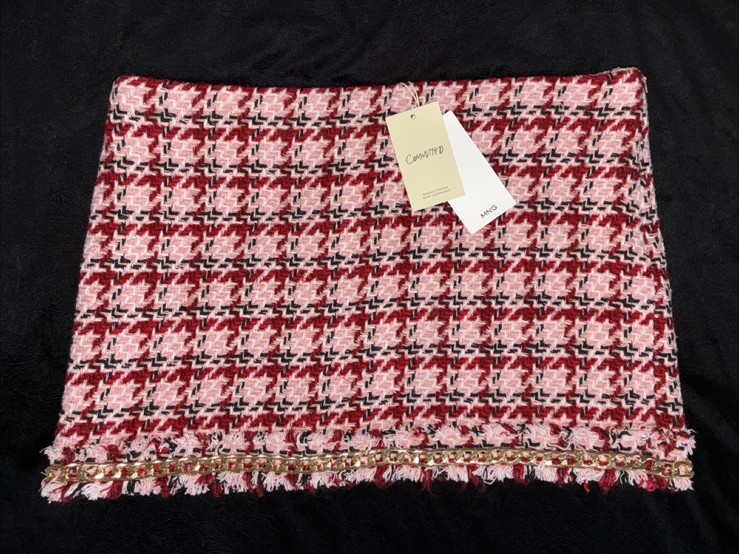 Mango Houndstooth Tweed Skirt - Size Medium - photo 3
