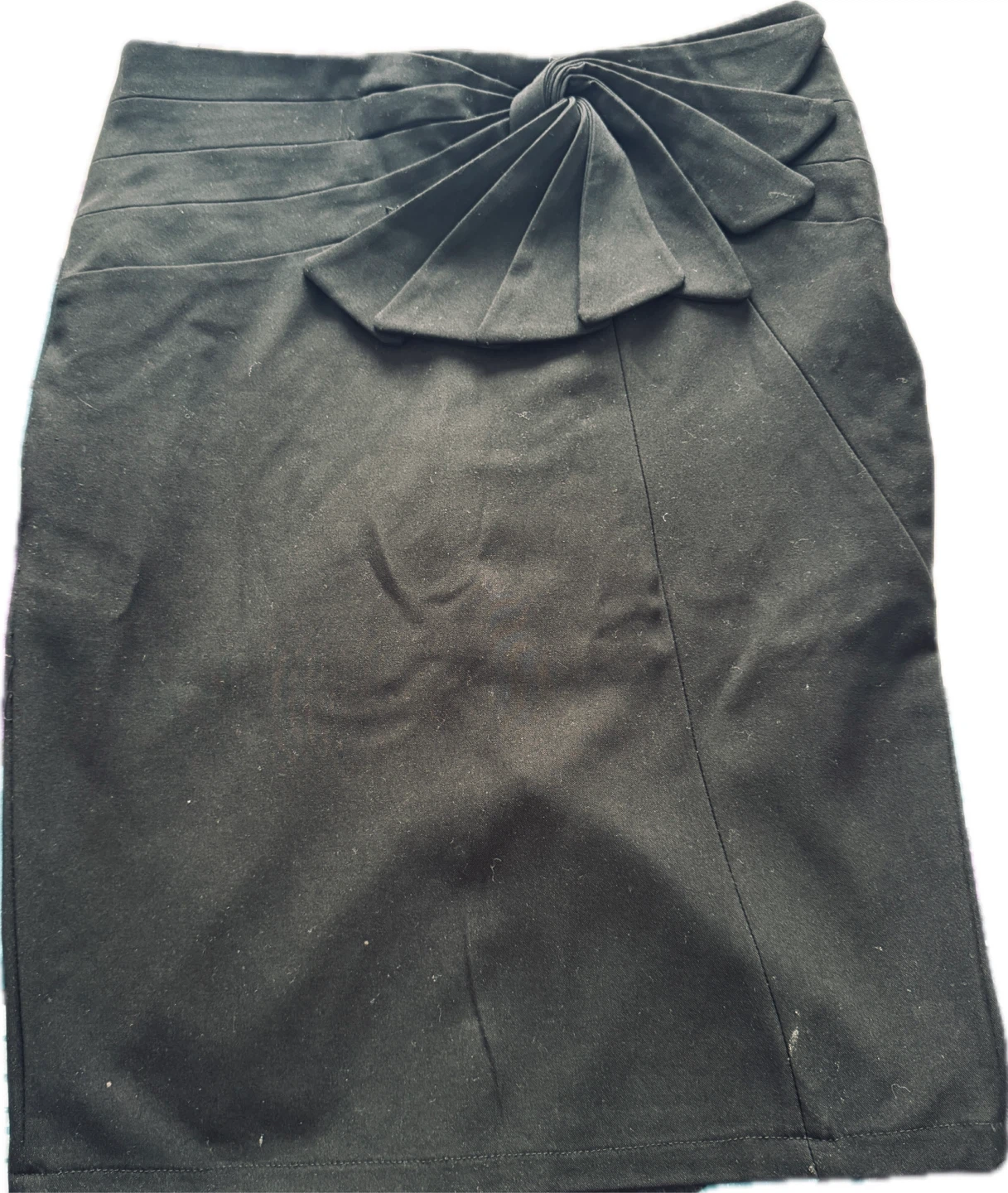 Black Pencil Skirt with Bow Detail Size 38