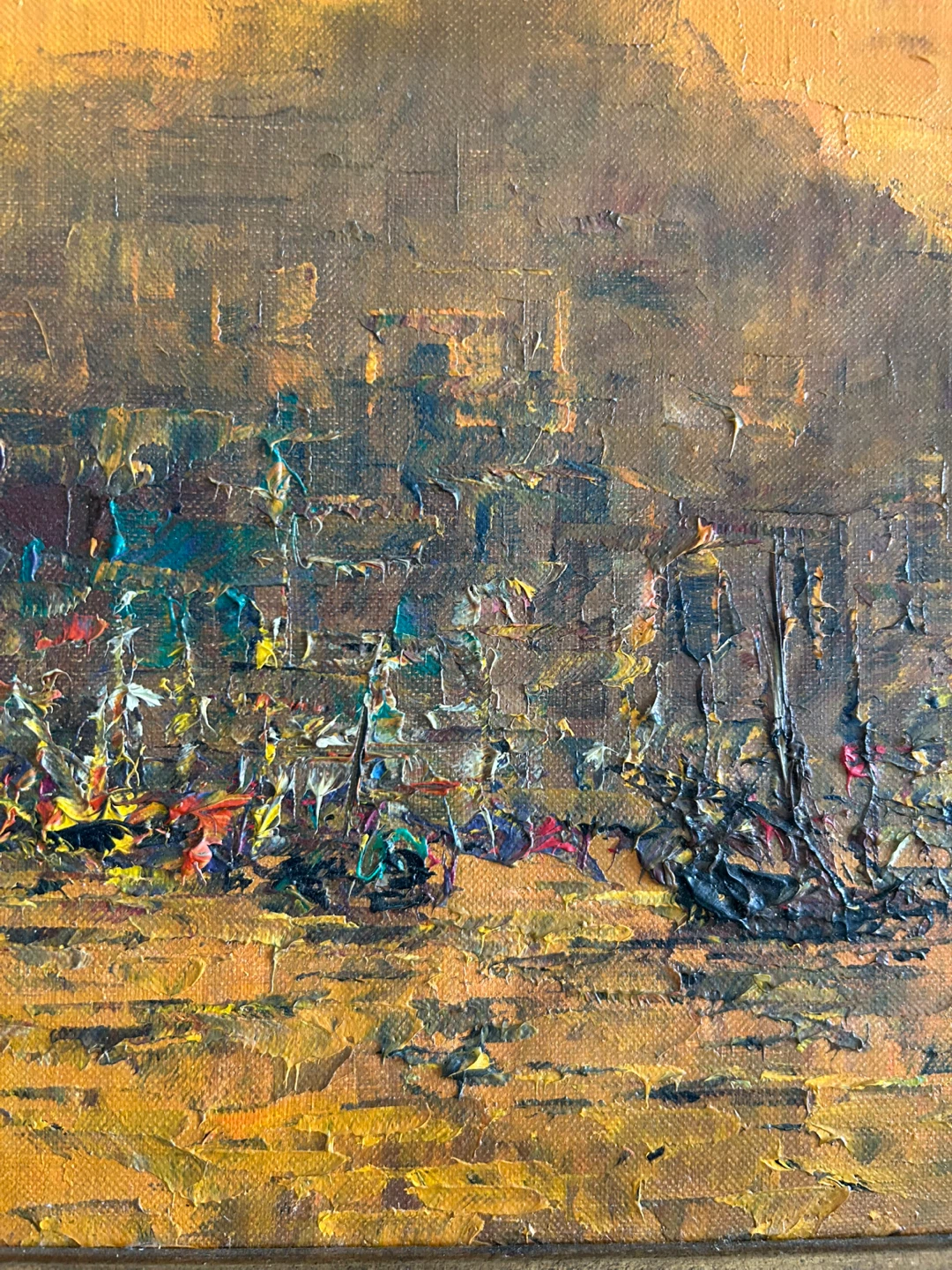 Framed Oil Painting of a Harbor Scene - photo 2