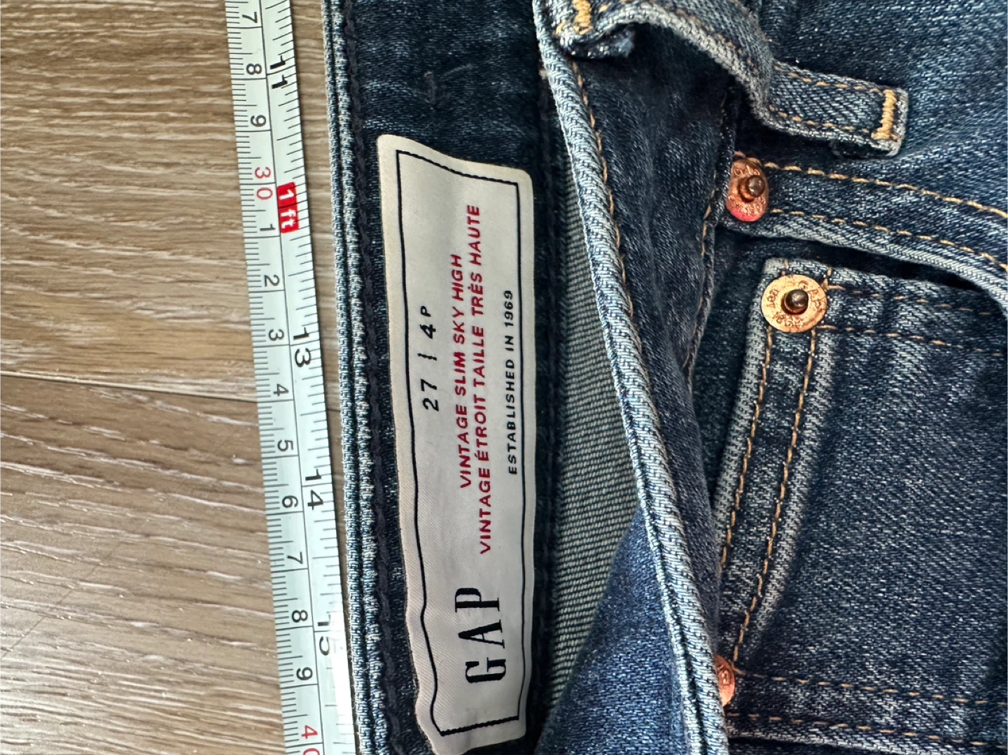 Gap Petite Vintage Slim Sky High Jeans Size 27 - photo 3