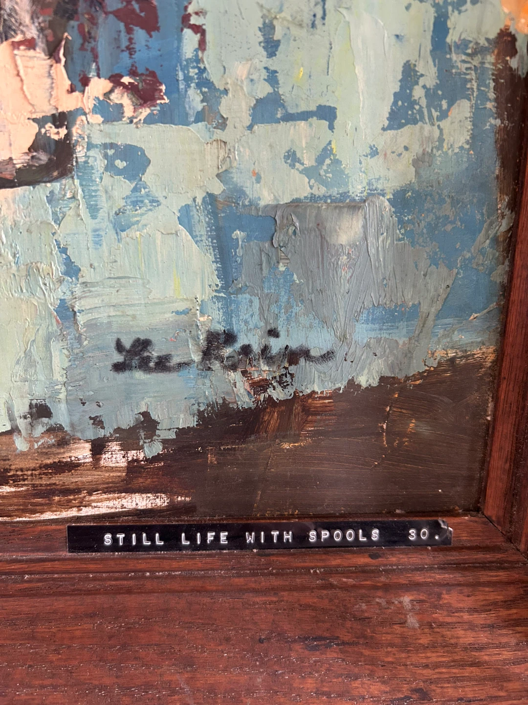 Original Still Life with Spools Oil Painting - photo 2