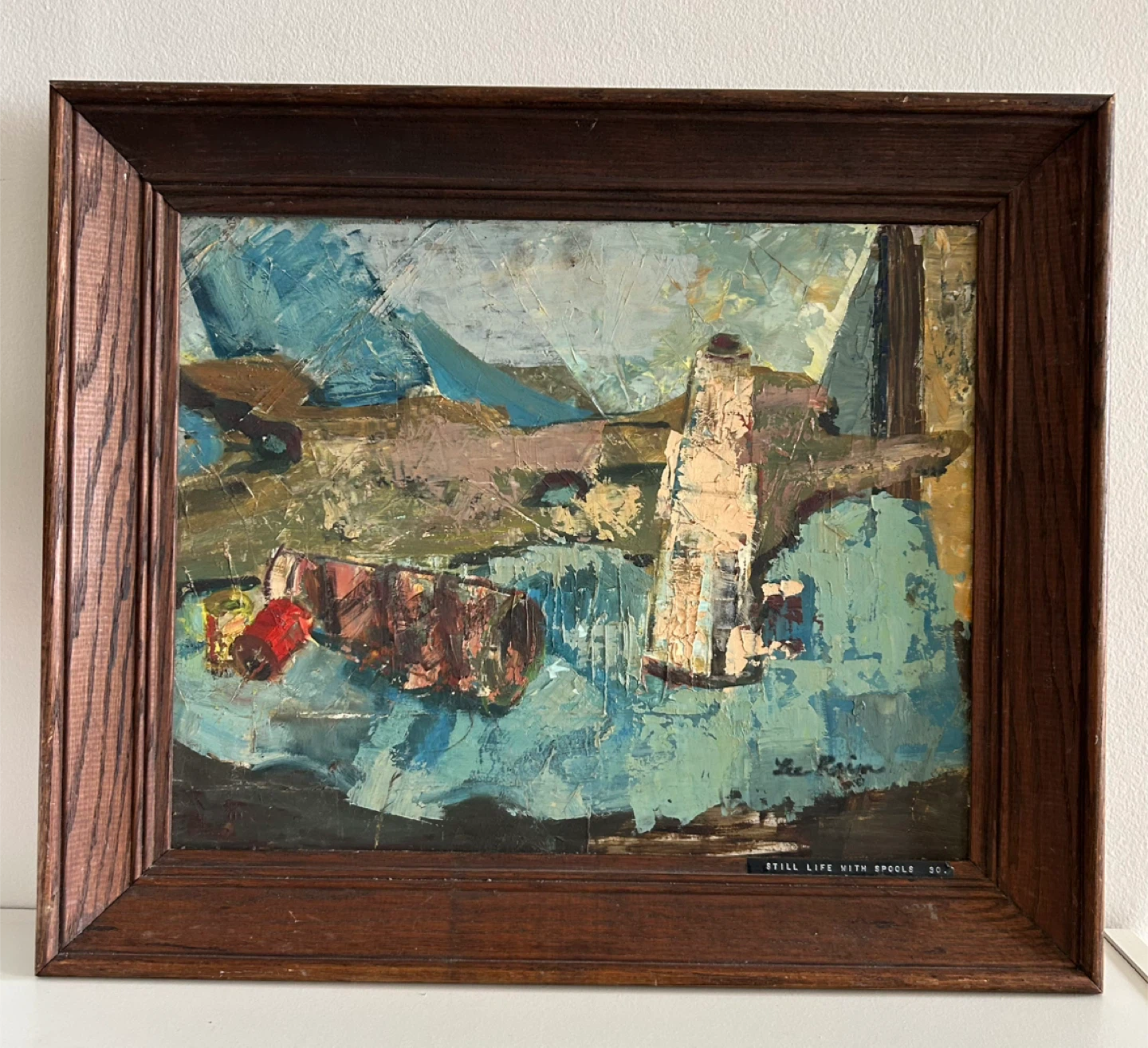 Original Still Life with Spools Oil Painting