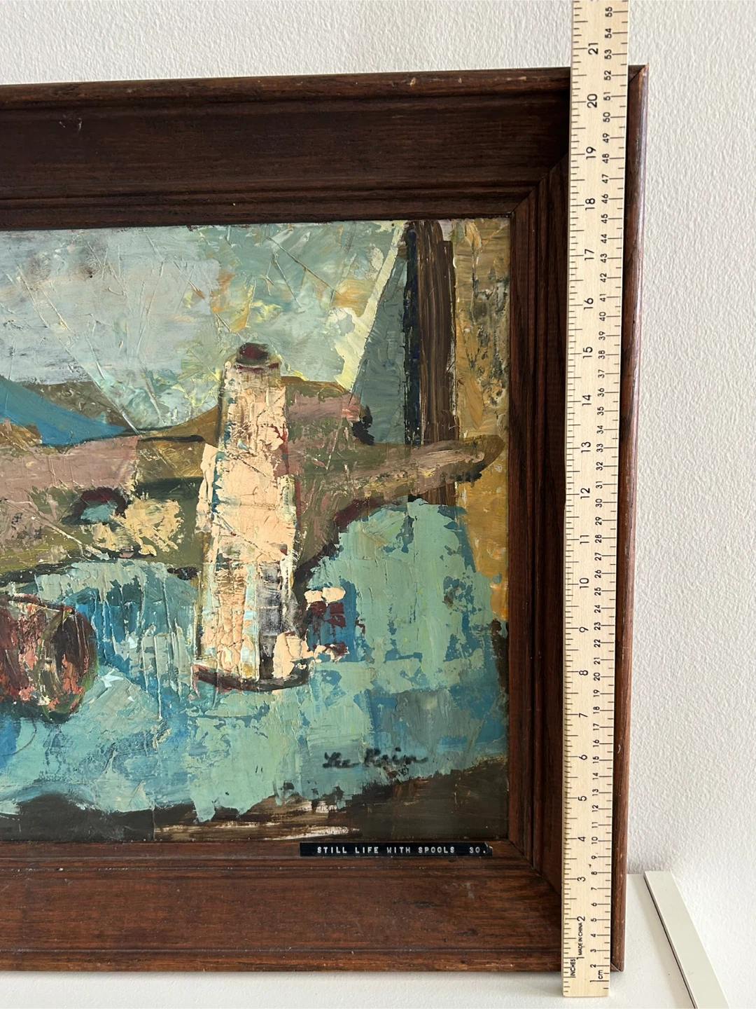 Original Still Life with Spools Oil Painting - photo 5