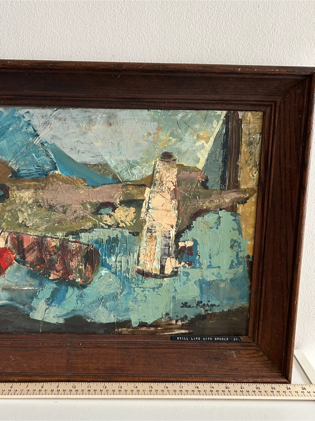 Original Still Life with Spools Oil Painting - photo 4