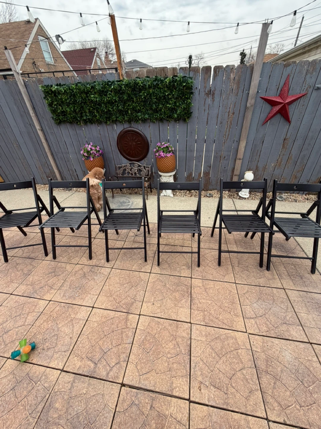 Set of 6 Black Folding Chairs - photo 2