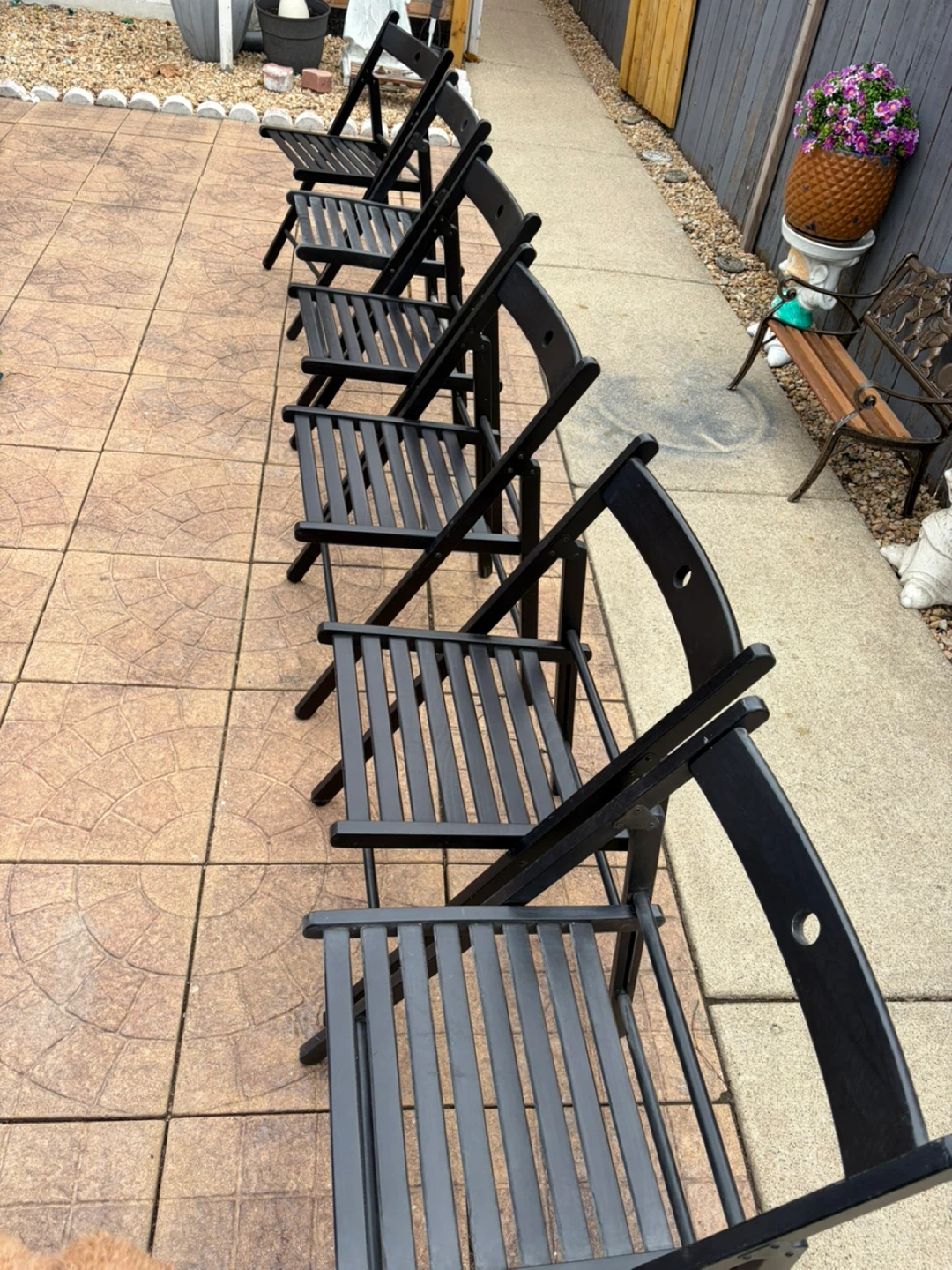 Set of 6 Black Folding Chairs