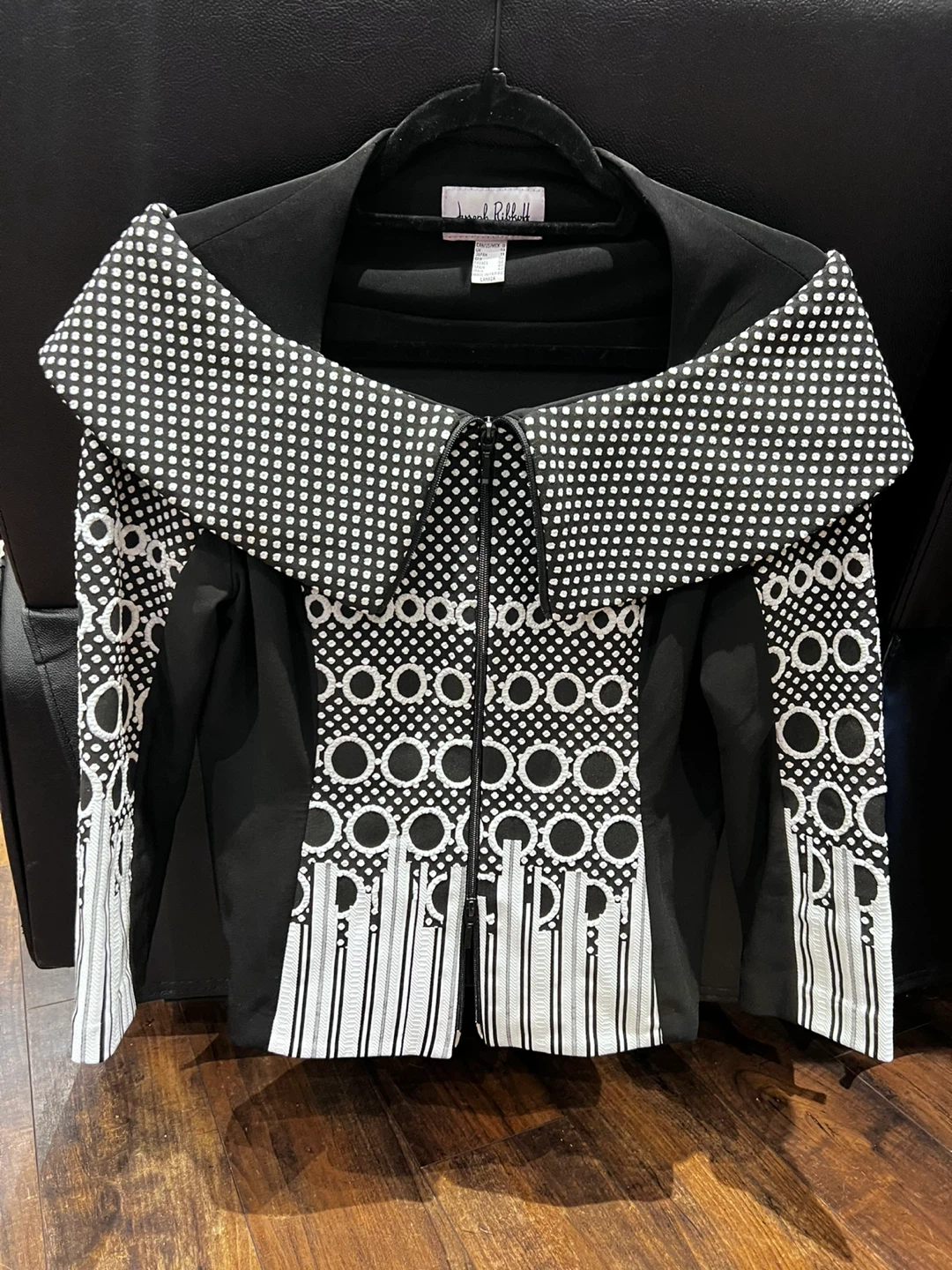 Joseph Ribkoff Black & White Pattern Jacket Size 8
