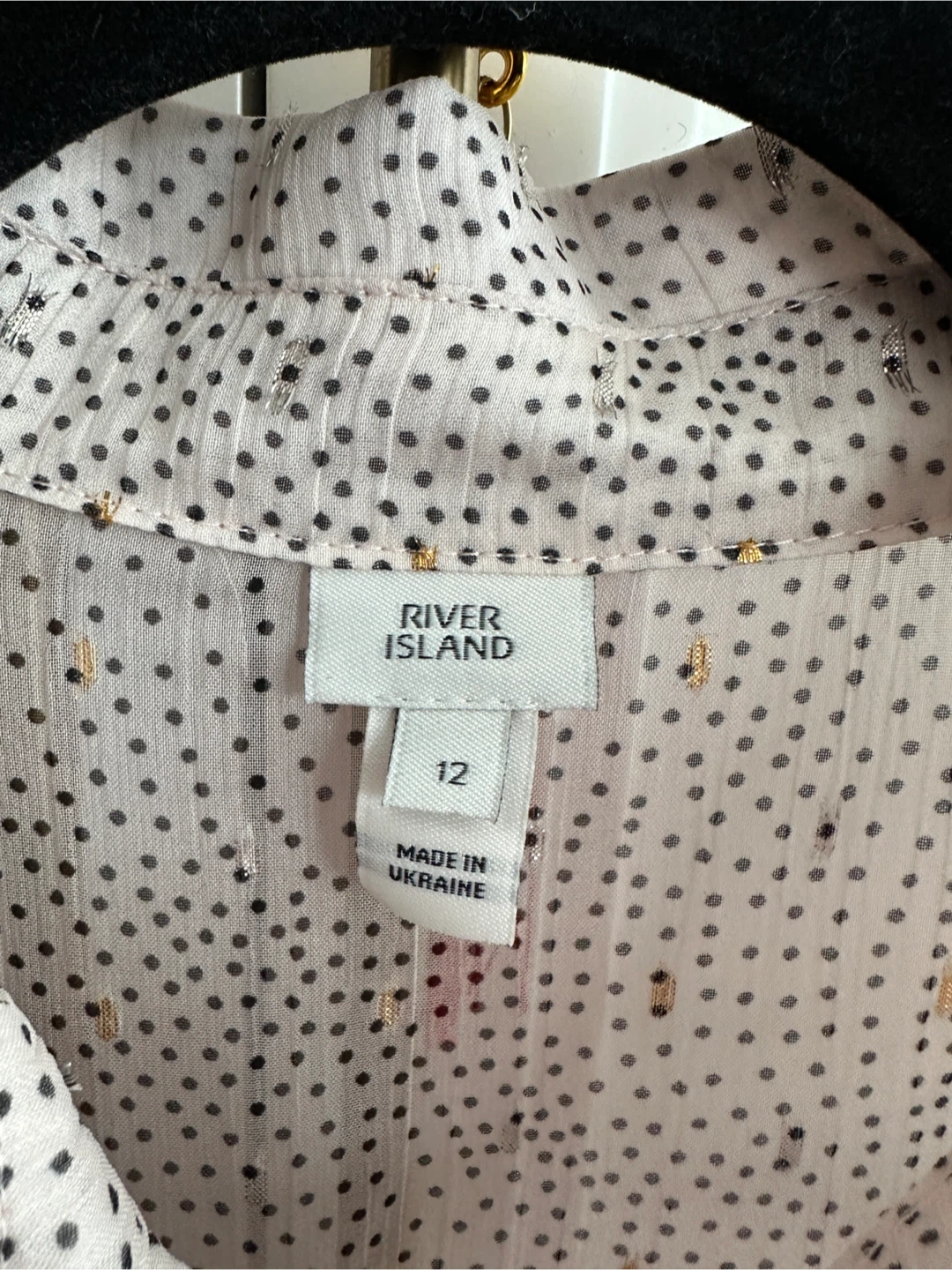 River Island Women's pink Polka Dot Ruffle Blouse - Size 12 - photo 2