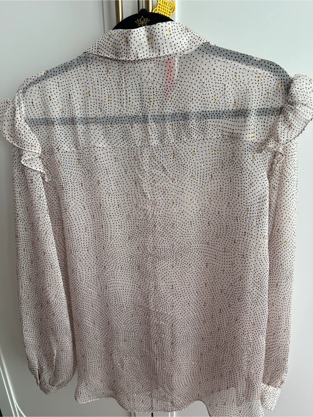 River Island Women's pink Polka Dot Ruffle Blouse - Size 12 - photo 3