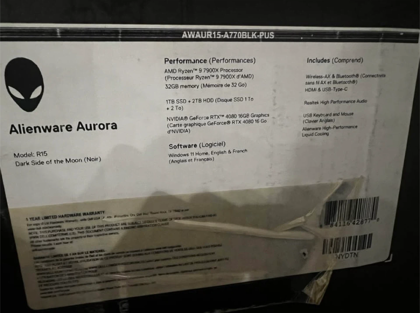 Alienware R15 RTX4080 PC - photo 3
