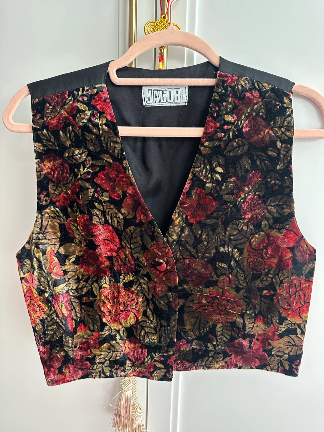 Vintage Jacob's Floral Velvet Vest