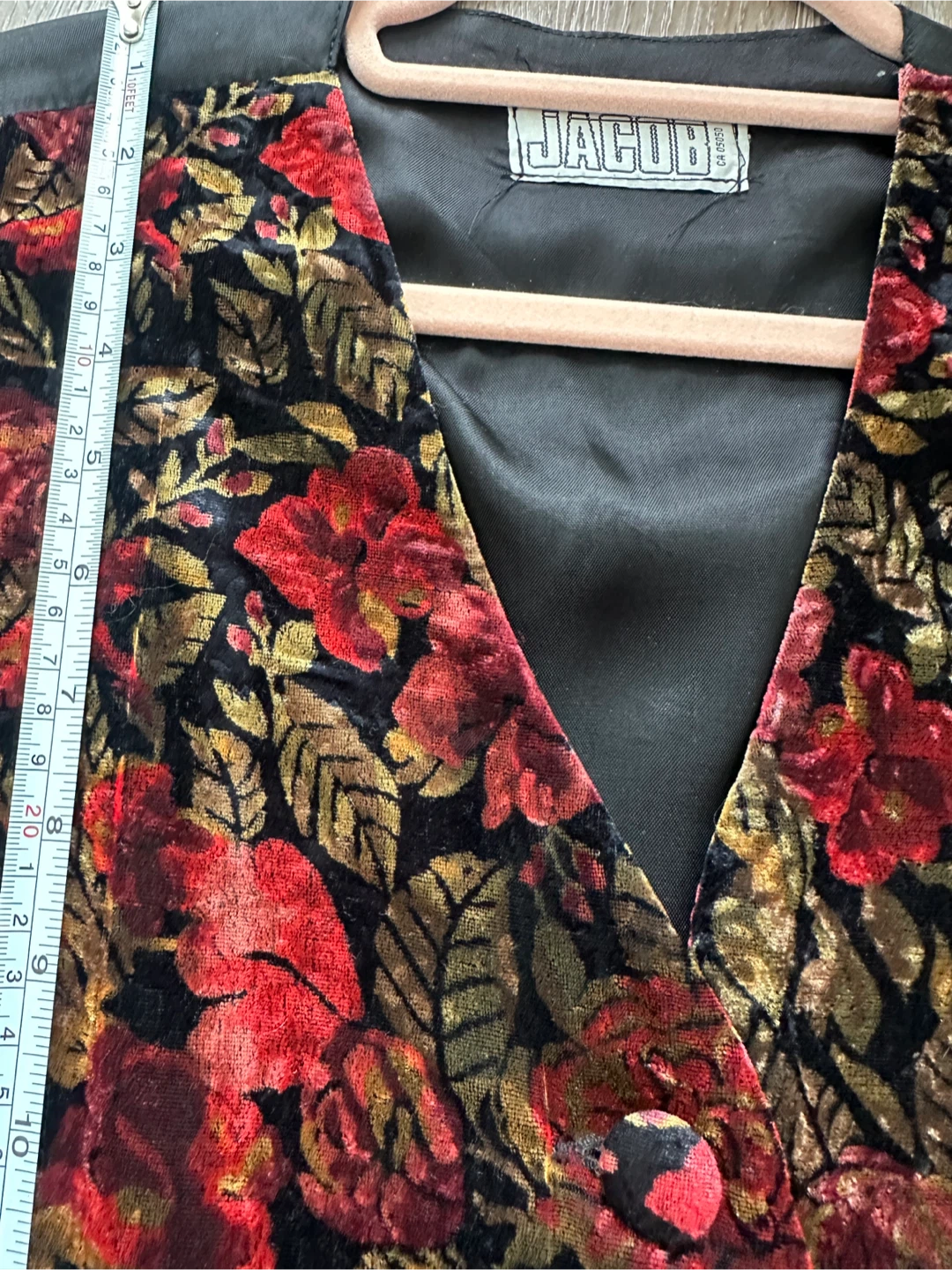 Vintage Jacob's Floral Velvet Vest - photo 5