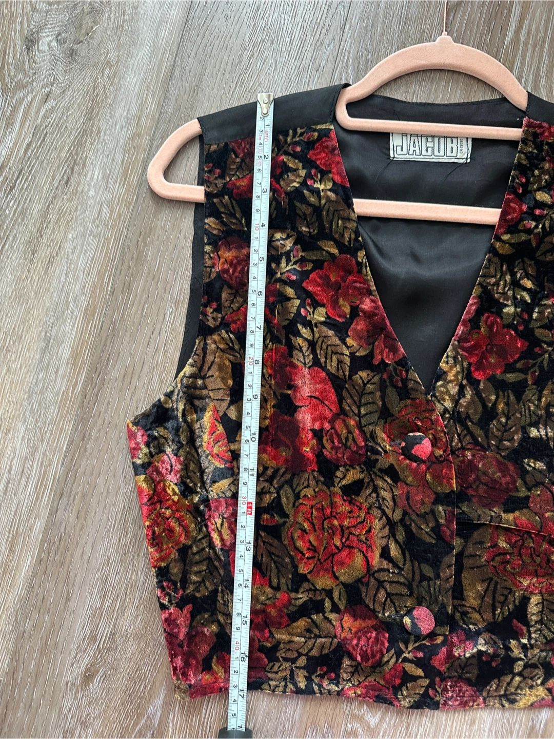 Vintage Jacob's Floral Velvet Vest - photo 4