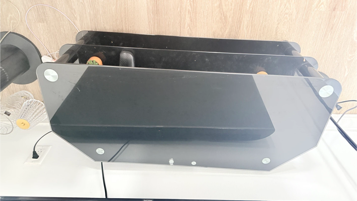 Black Glass 3-Tier TV Stand