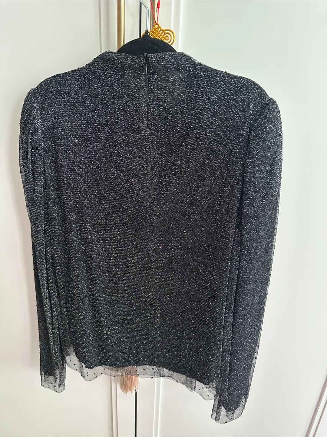ba&sh Black Sparkly Tulle Blouse - Size XS - photo 2