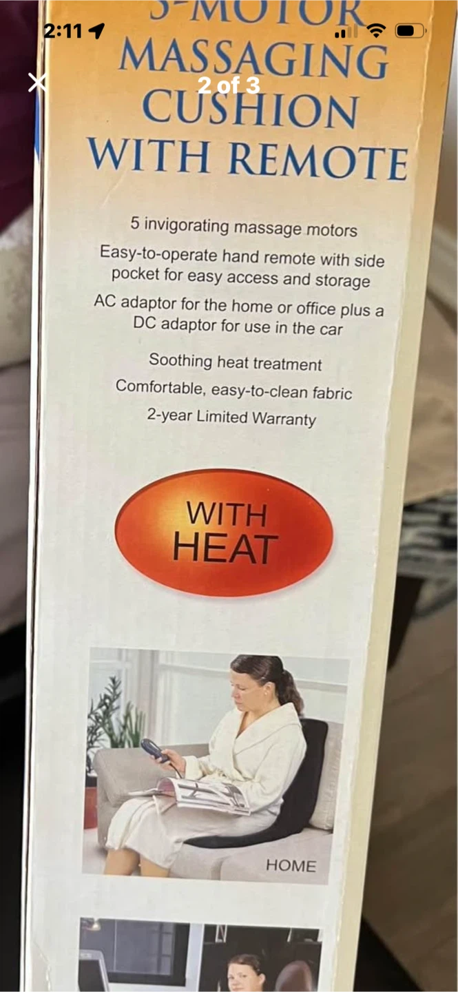 5-Motor Massaging Cushion with Heat - photo 2