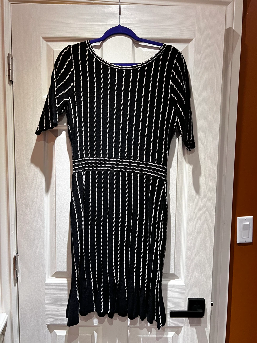 Black & White Striped Knit Dress