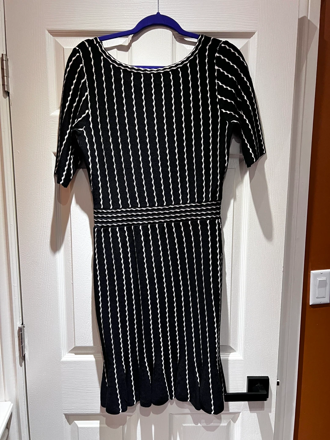 Black & White Striped Knit Dress - photo 2