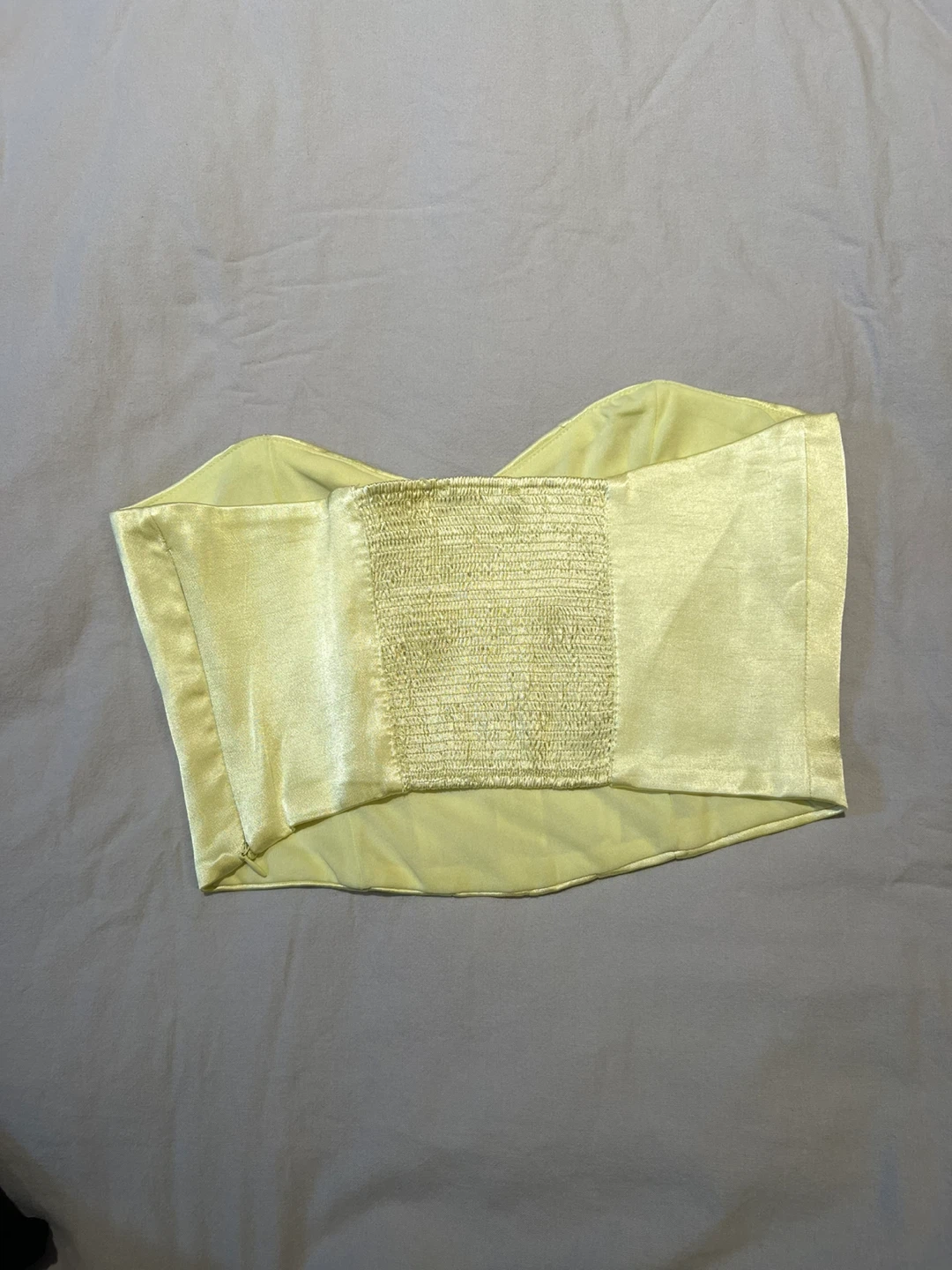 Zara Strapless Corset Top - Yellow - Size S - photo 2