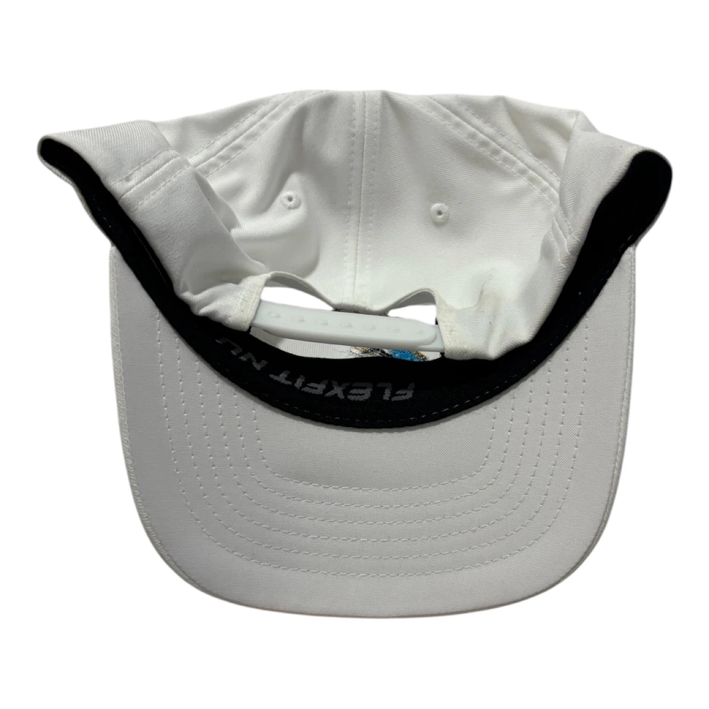 Flexfit Nu White Baseball Cap with Flying Sneaker Graphic - photo 3
