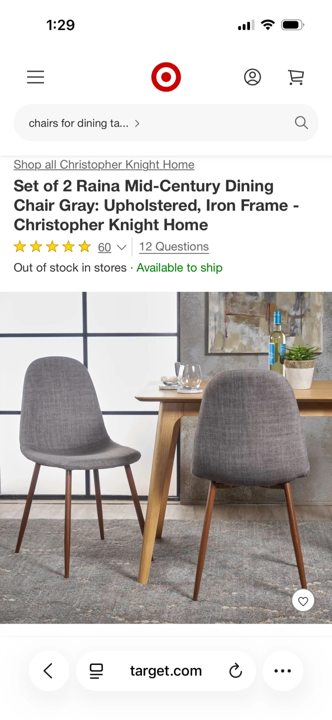 TARGET Christopher Knight Home Mid-Century Dining Chair - photo 3