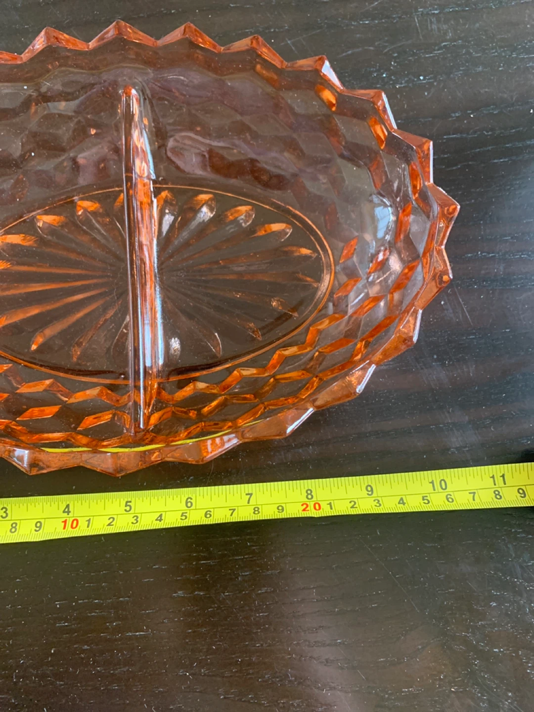 Orange Glass Divided Serving Dish - photo 2