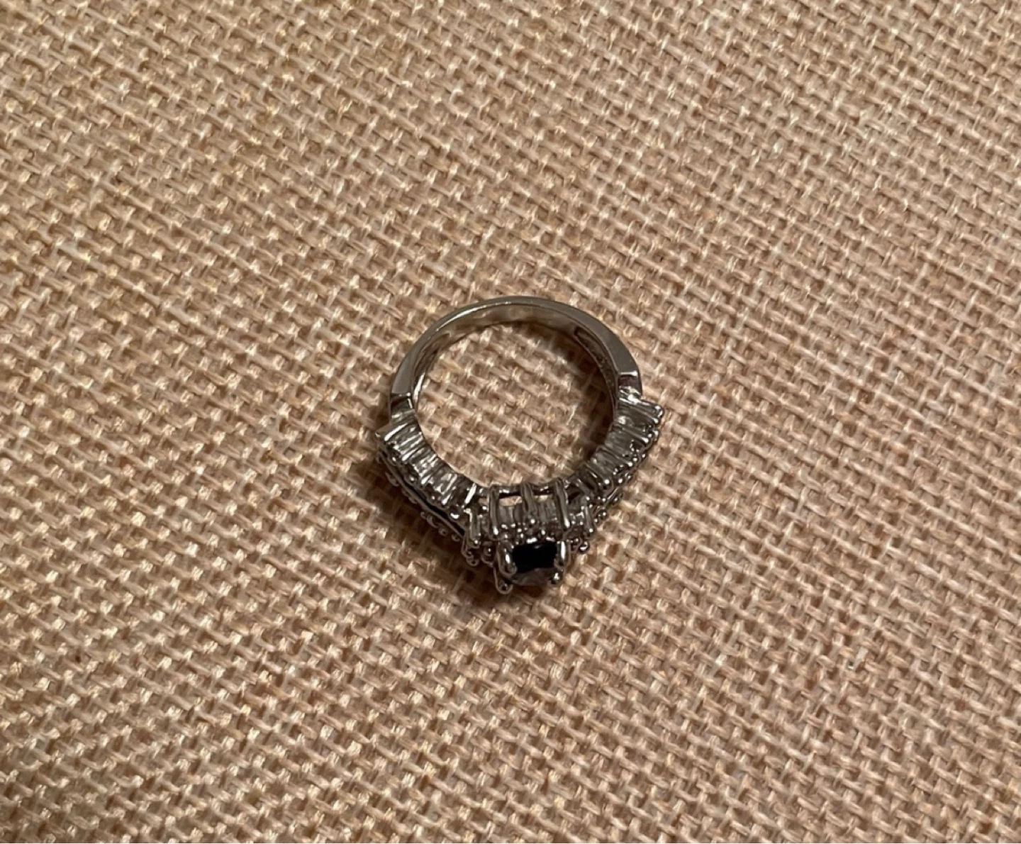 Sterling Silver Blue Sapphire Halo Ring - photo 2
