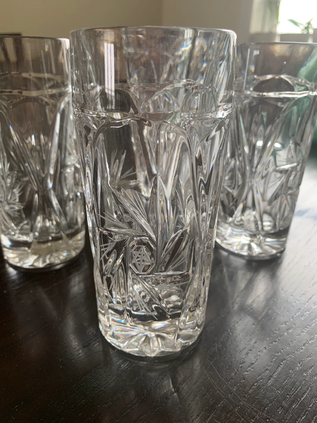 Set of 4 Crystal Cut Glasses