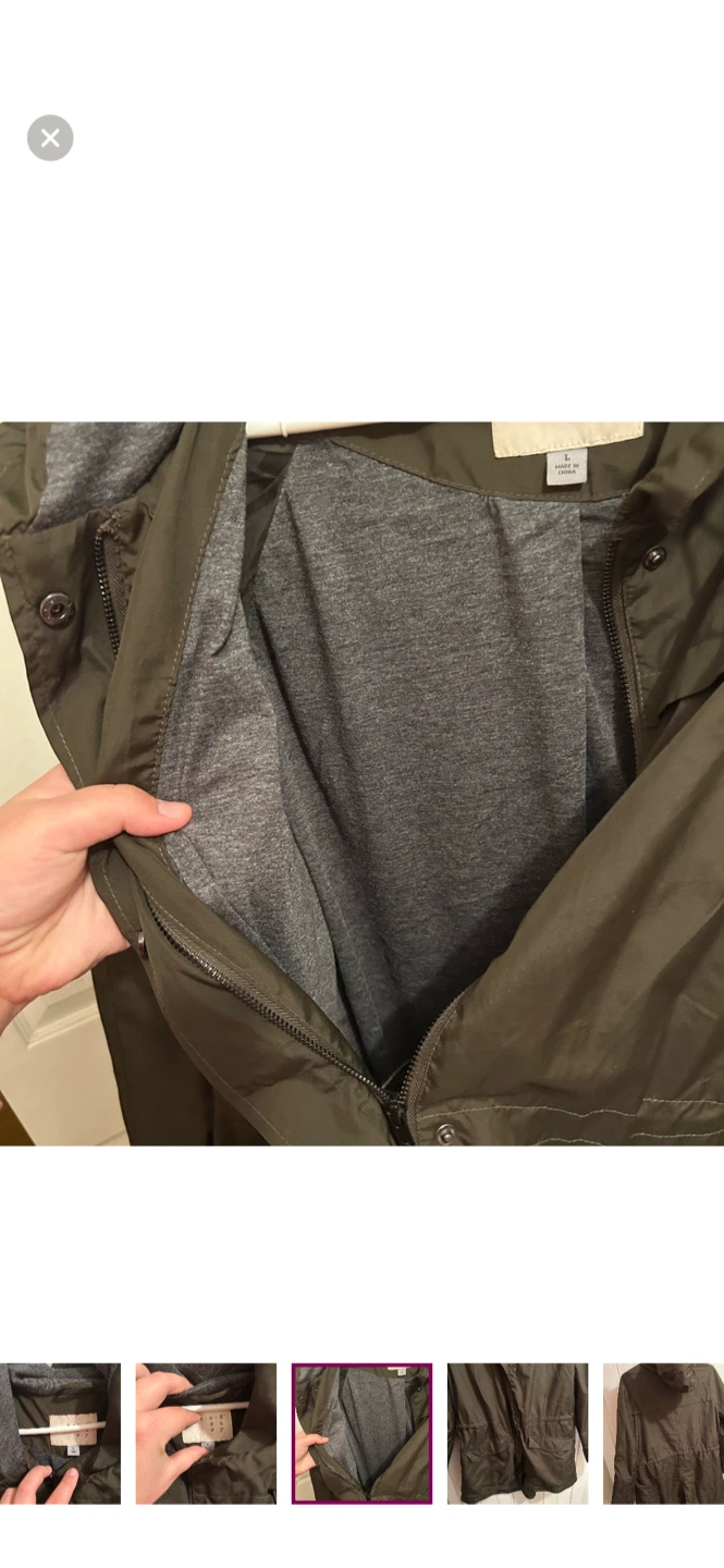A New Day Olive Green Hooded Anorak Jacket - Size L - photo 5
