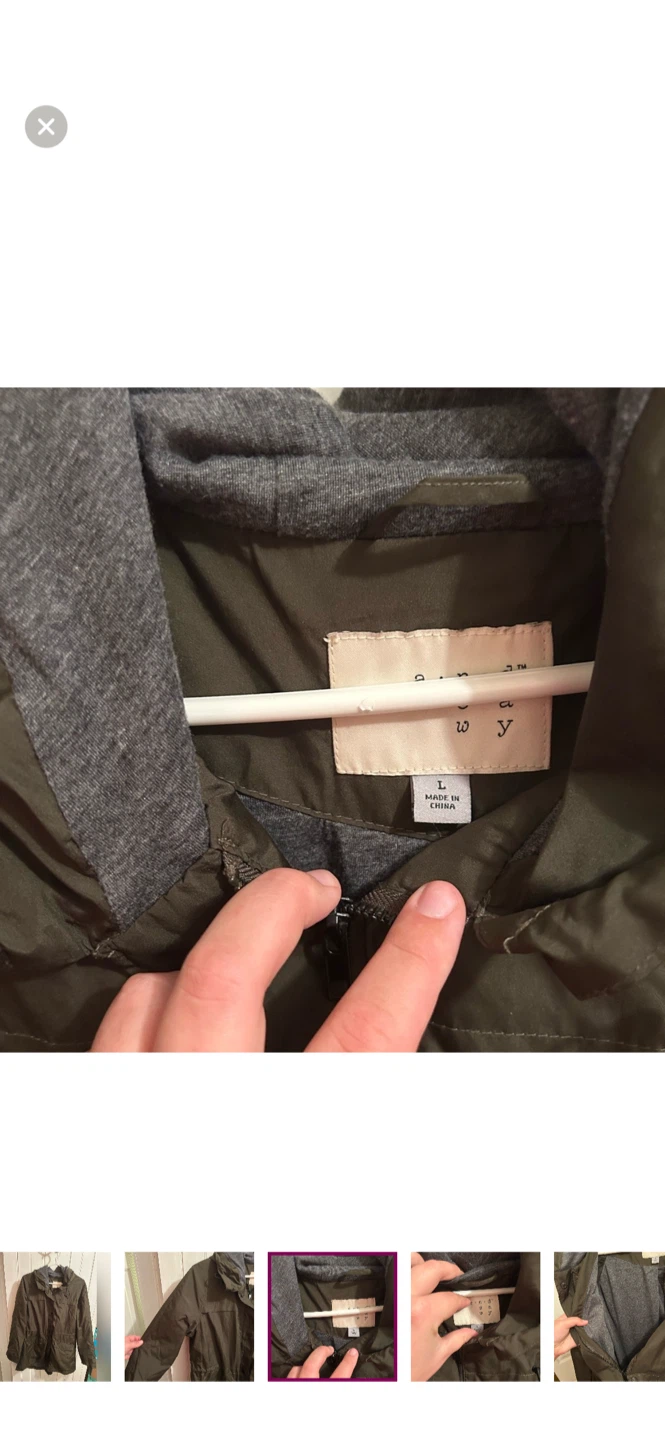 A New Day Olive Green Hooded Anorak Jacket - Size L - photo 3