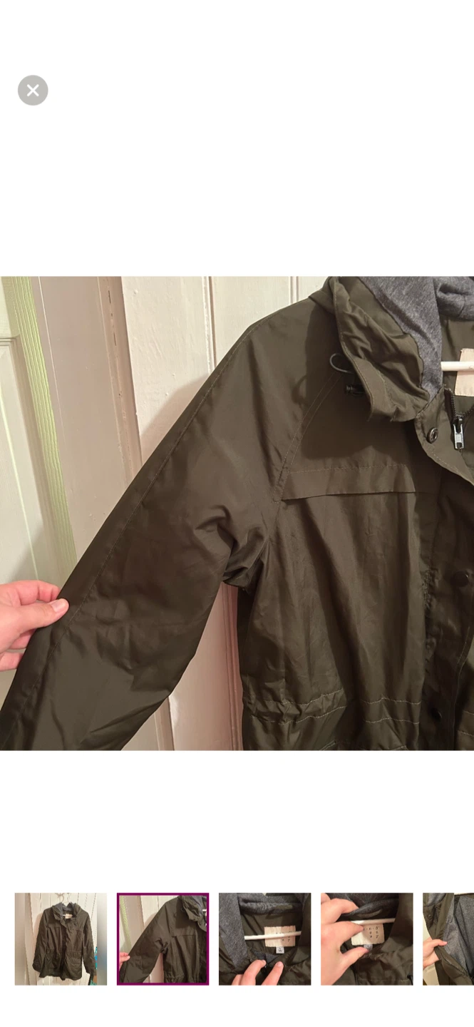 A New Day Olive Green Hooded Anorak Jacket - Size L - photo 2