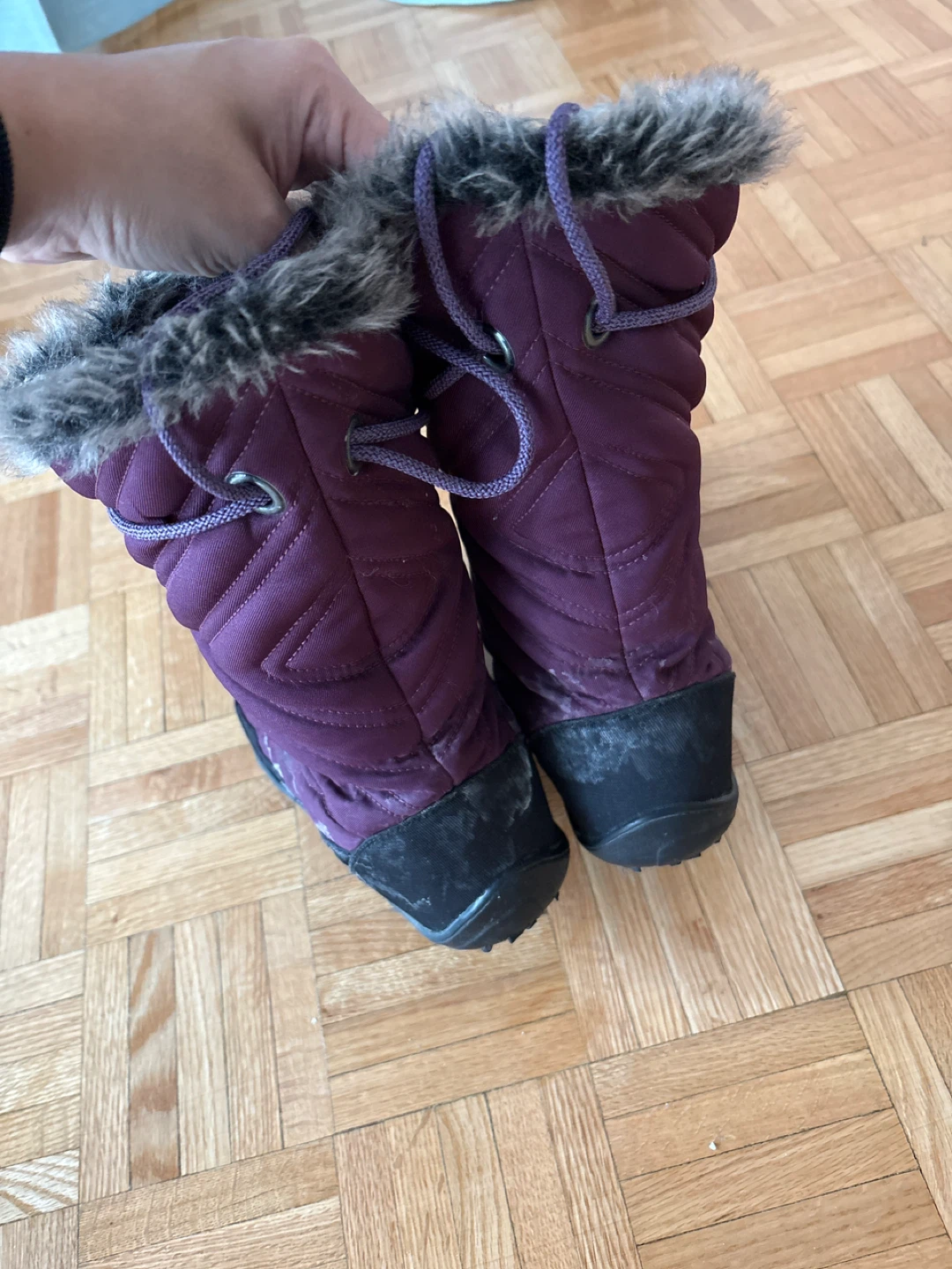 Purple super Warm Quilted Winter Boots with Faux Fur Trim - photo 3