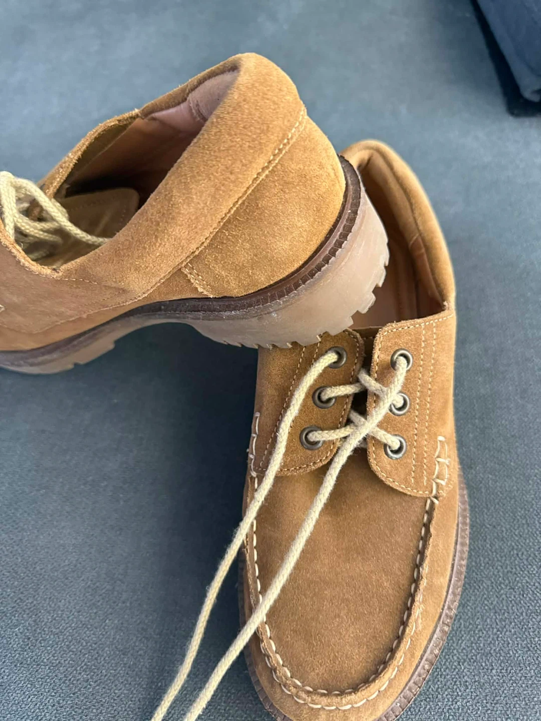 ZARA Brown Suede Lace-Up Shoes - photo 4