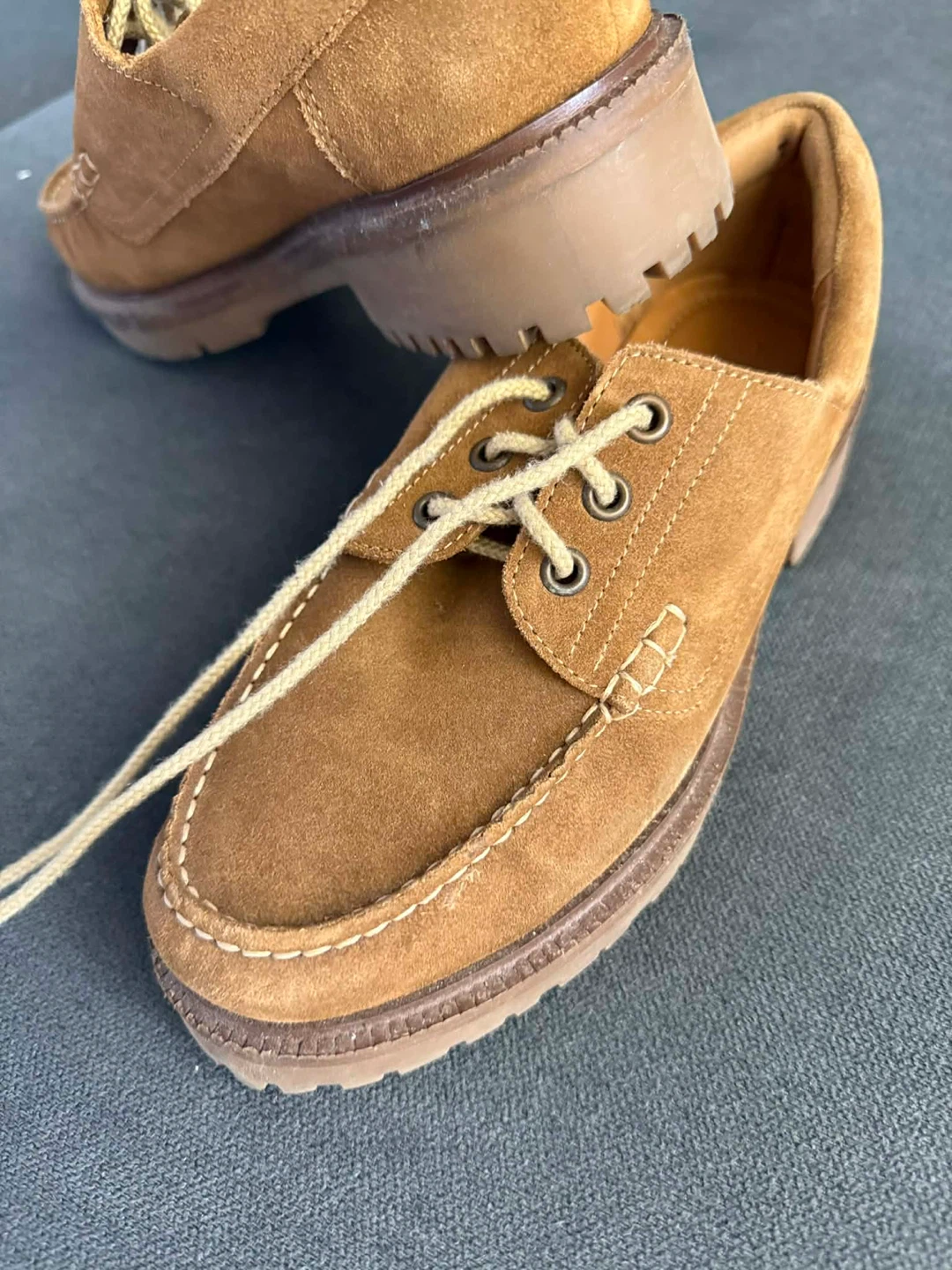 ZARA Brown Suede Lace-Up Shoes - photo 5
