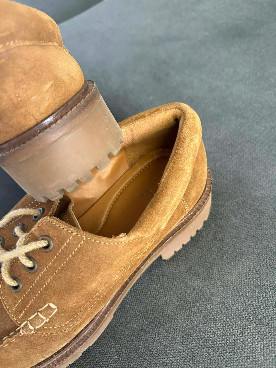 ZARA Brown Suede Lace-Up Shoes - photo 3