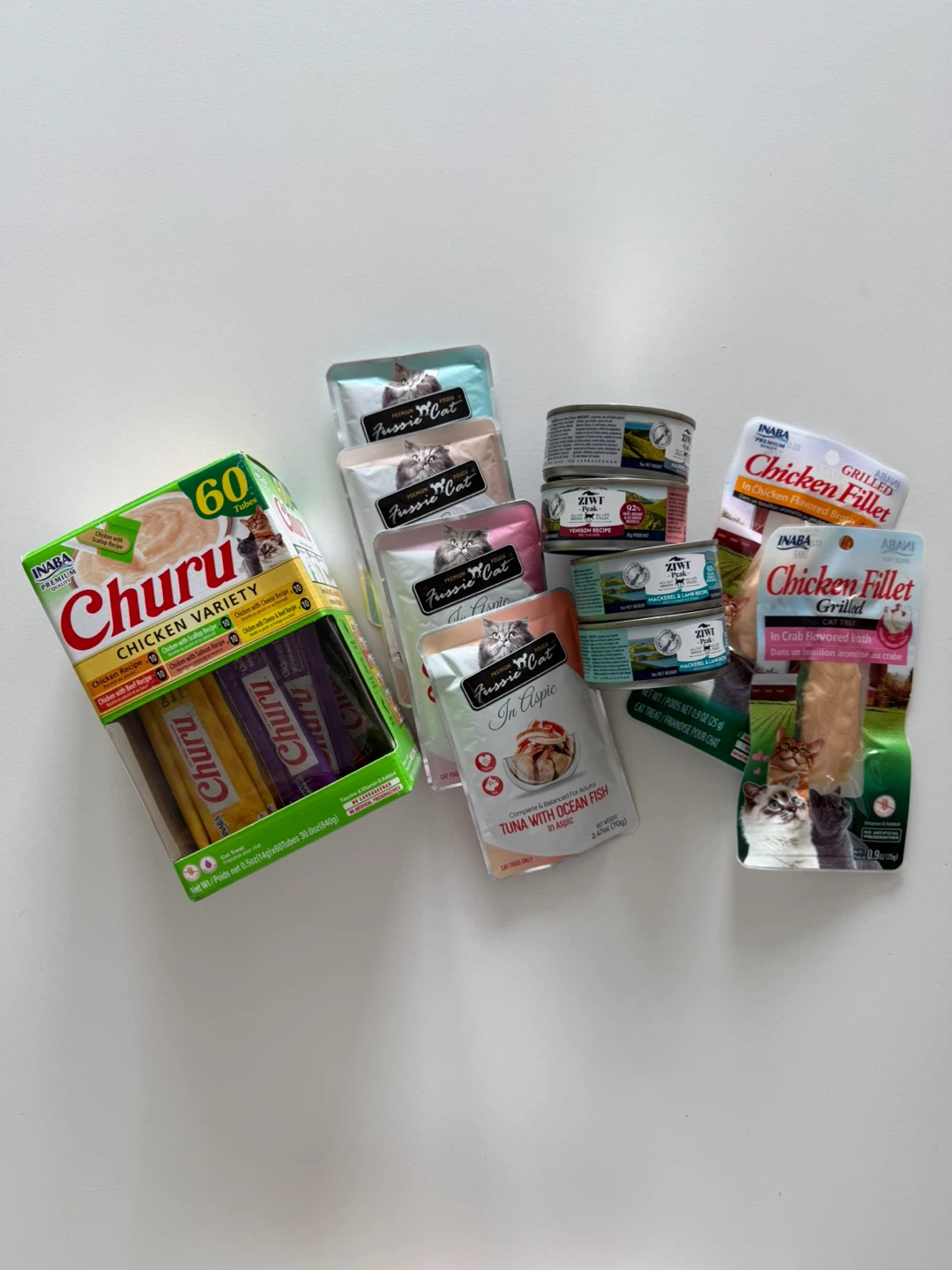 Take All🌈 Puss in Cat Food Pouches & Churu Treats Bundle