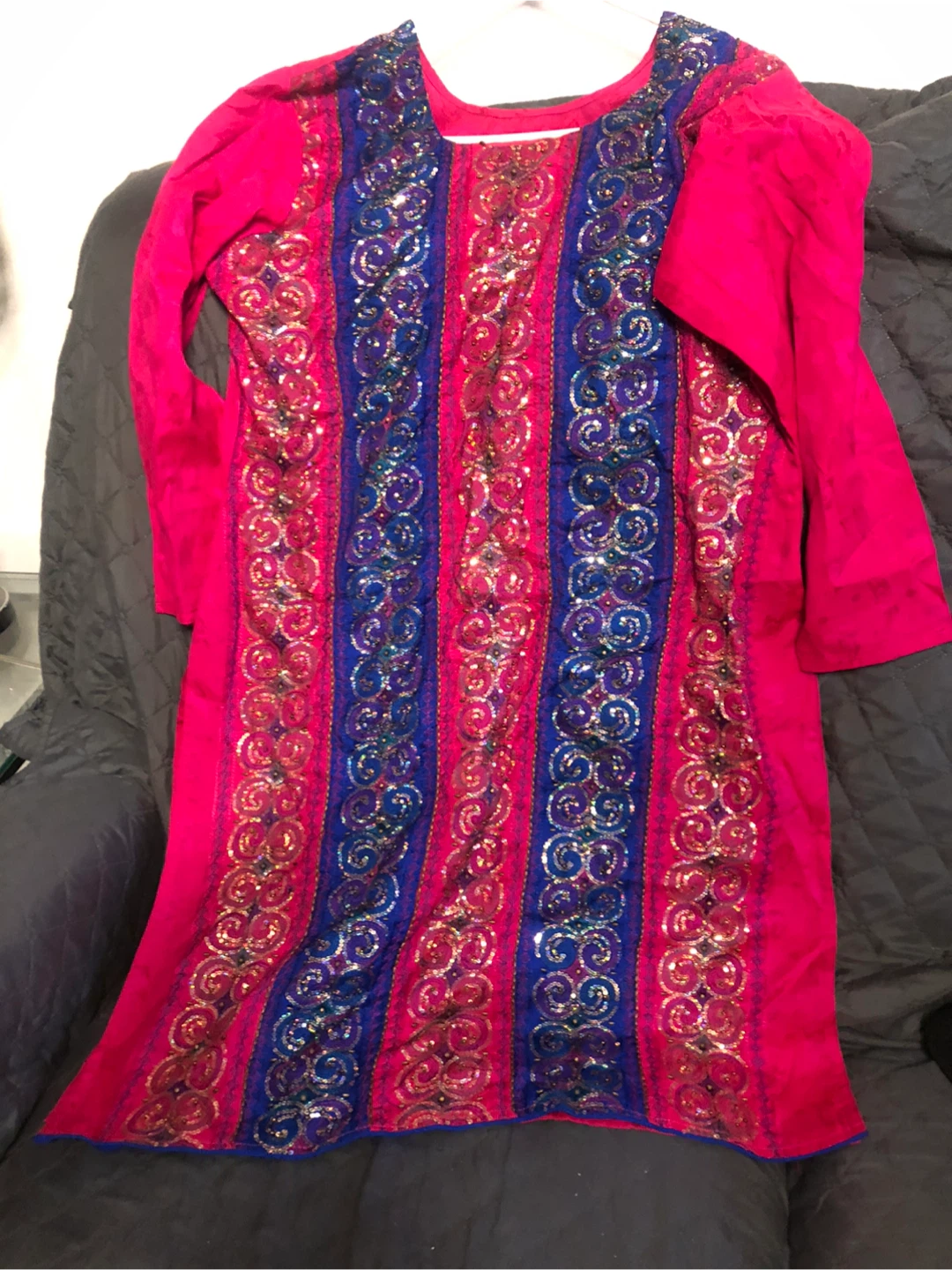 Sequin Kurti and Pants 3 pieces Set - photo 2