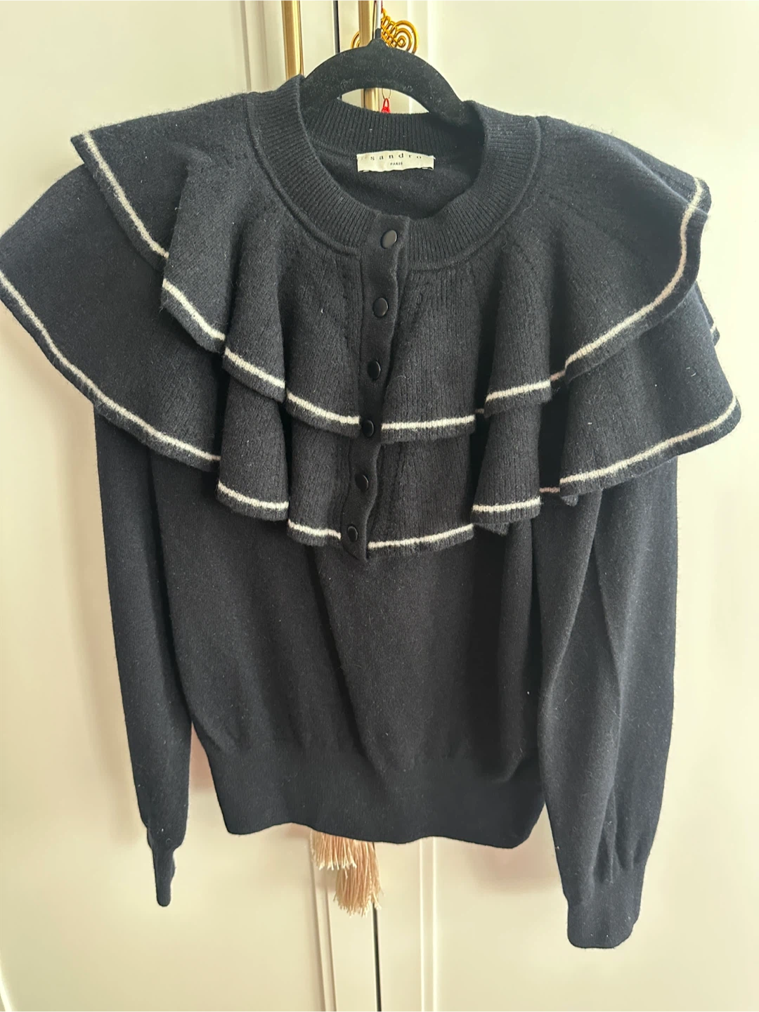 Sandro navy Ruffle Sweater size 2