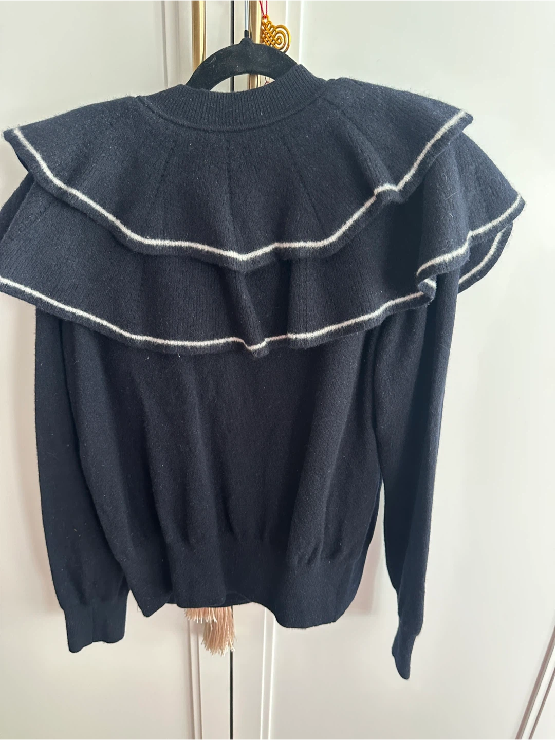 Sandro navy Ruffle Sweater size 2 - photo 3