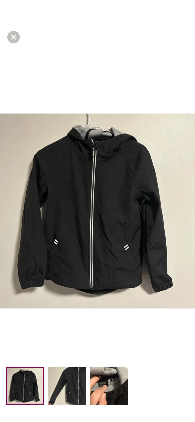 George Black Hooded Jacket L/G (10-12)