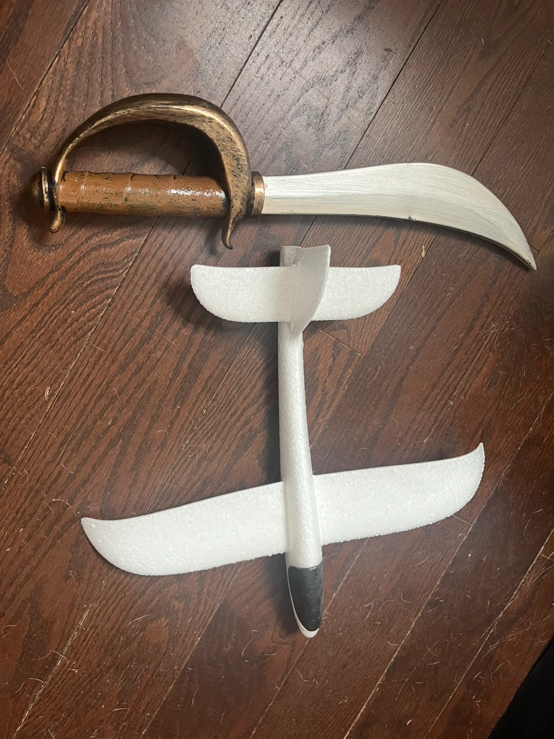 Toy Pirate Sword and Foam Glider Plane