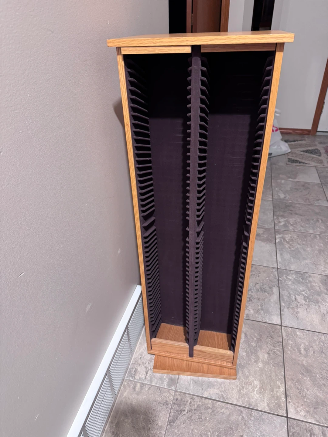 Oak Finish Media Storage Shelf Unit - photo 3