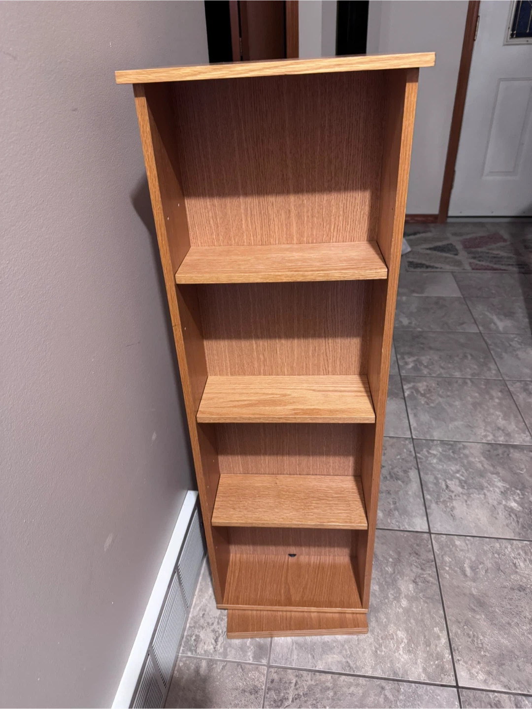 Oak Finish Media Storage Shelf Unit