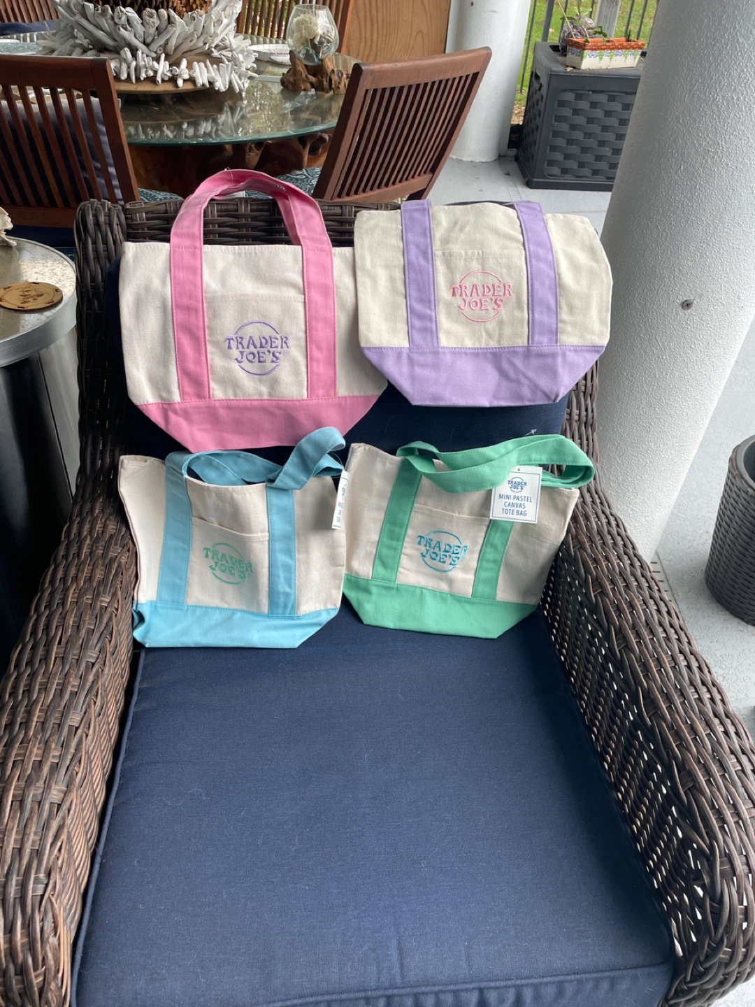 Trader Joe's Mini Pastel Canvas Tote Bag - photo 2