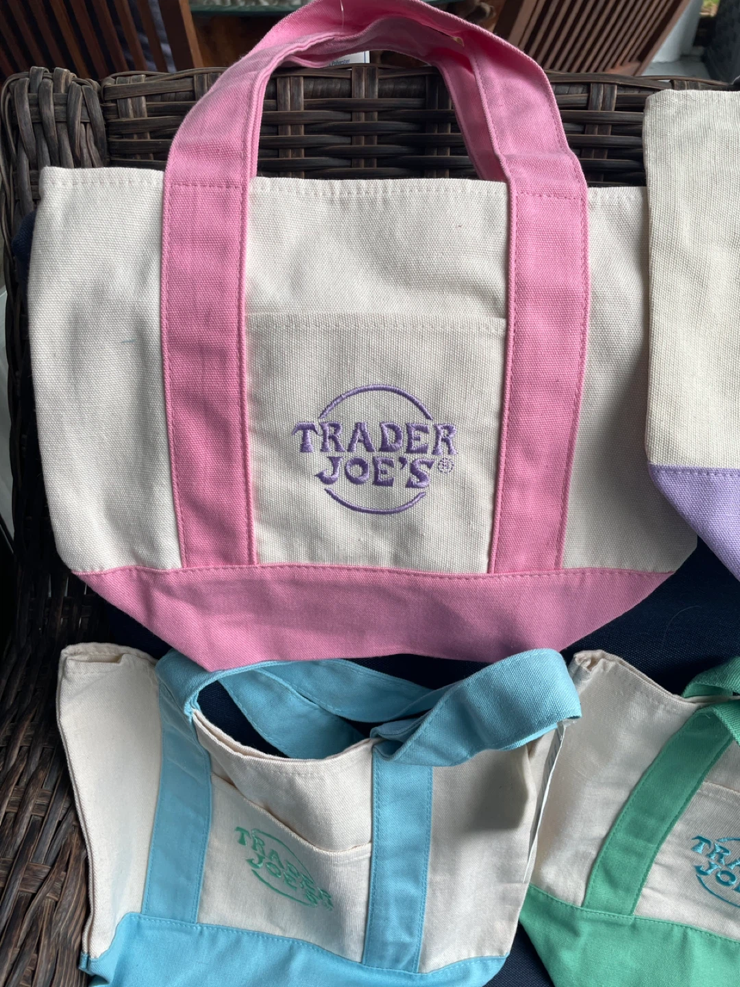 Trader Joe's Mini Pastel Canvas Tote Bag - photo 3