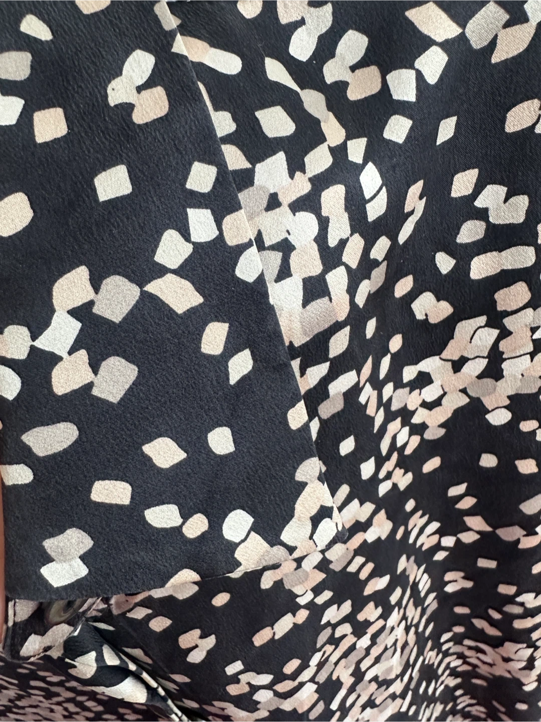 Simon Chang Silk Blouse - size 8, Black/Cream Print - photo 3