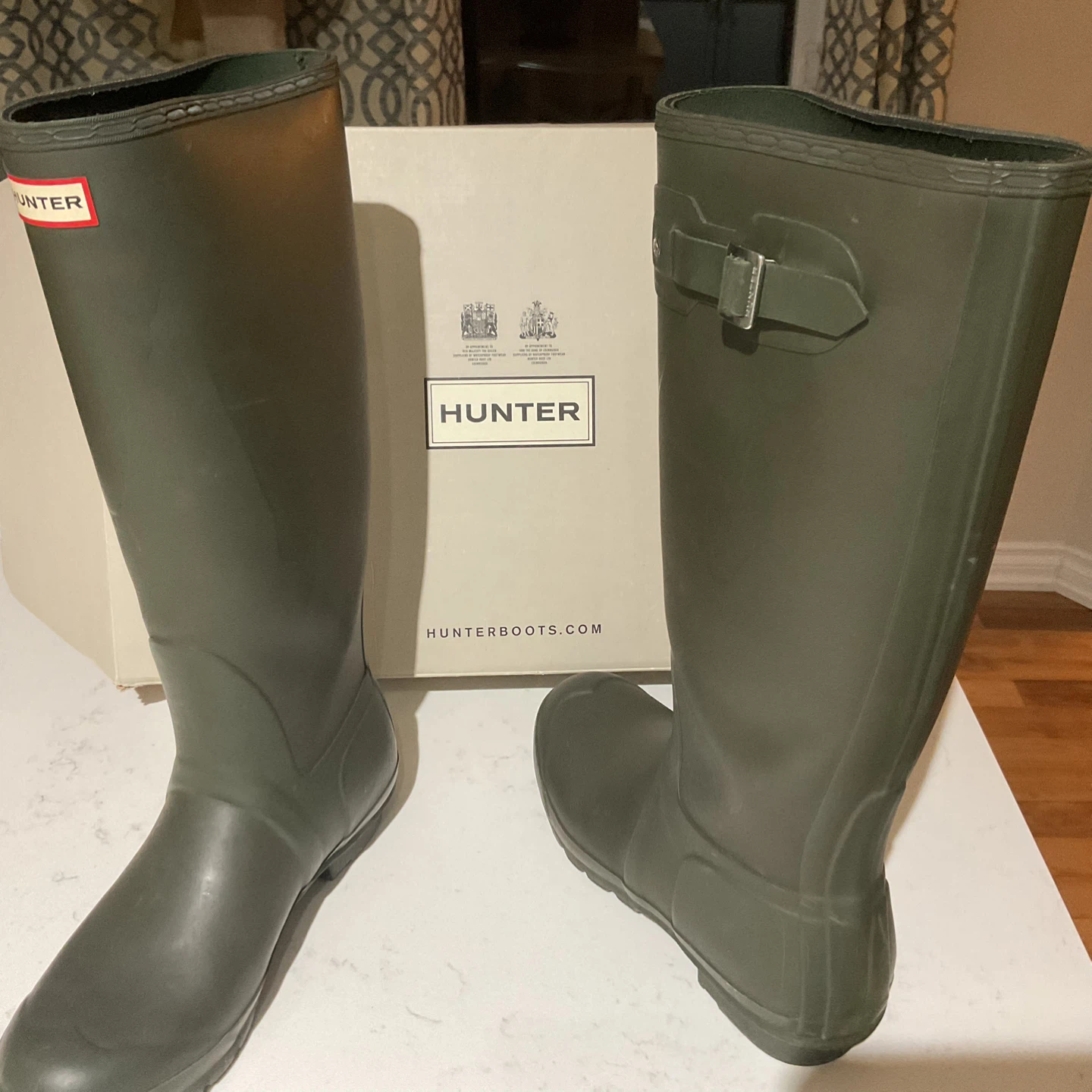 Hunter Tall Rubber Rain Boots - Olive Green