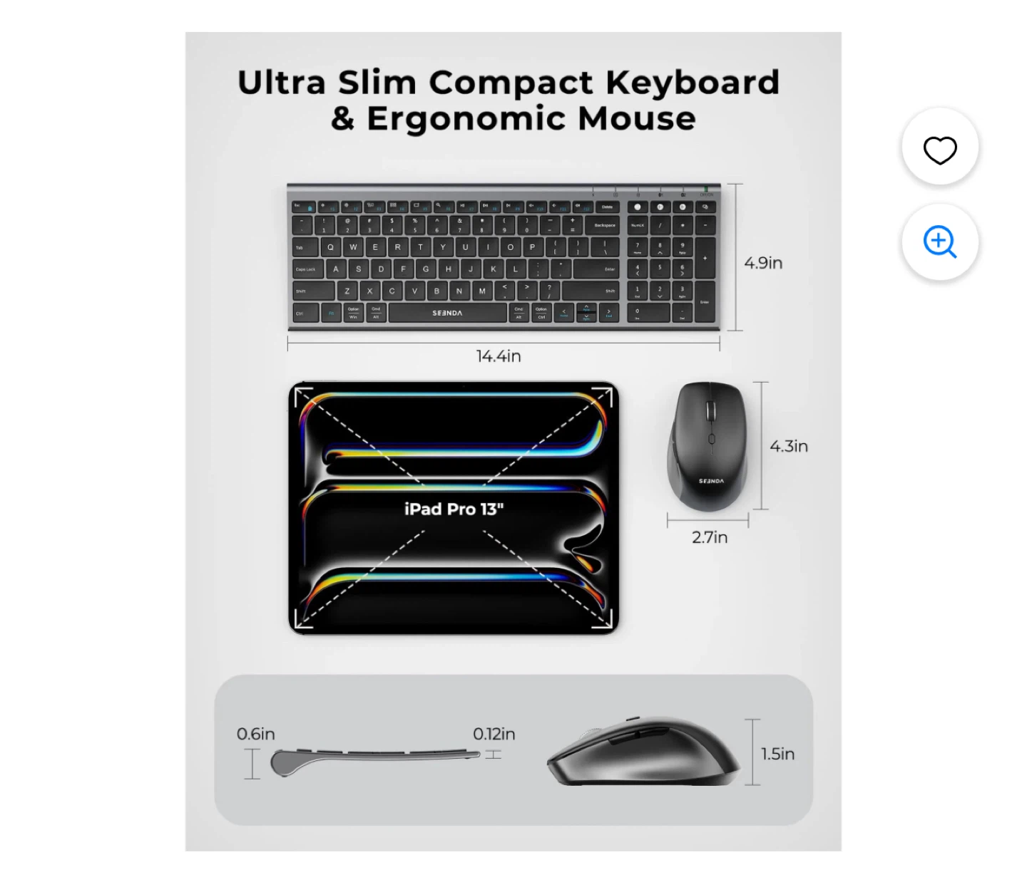 SEENDA Wireless Keyboard and Mouse Combo - photo 2