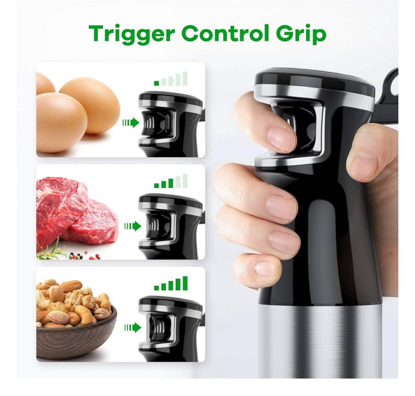 1100W Immersion Blender Set with Whisk and Chopper - photo 3