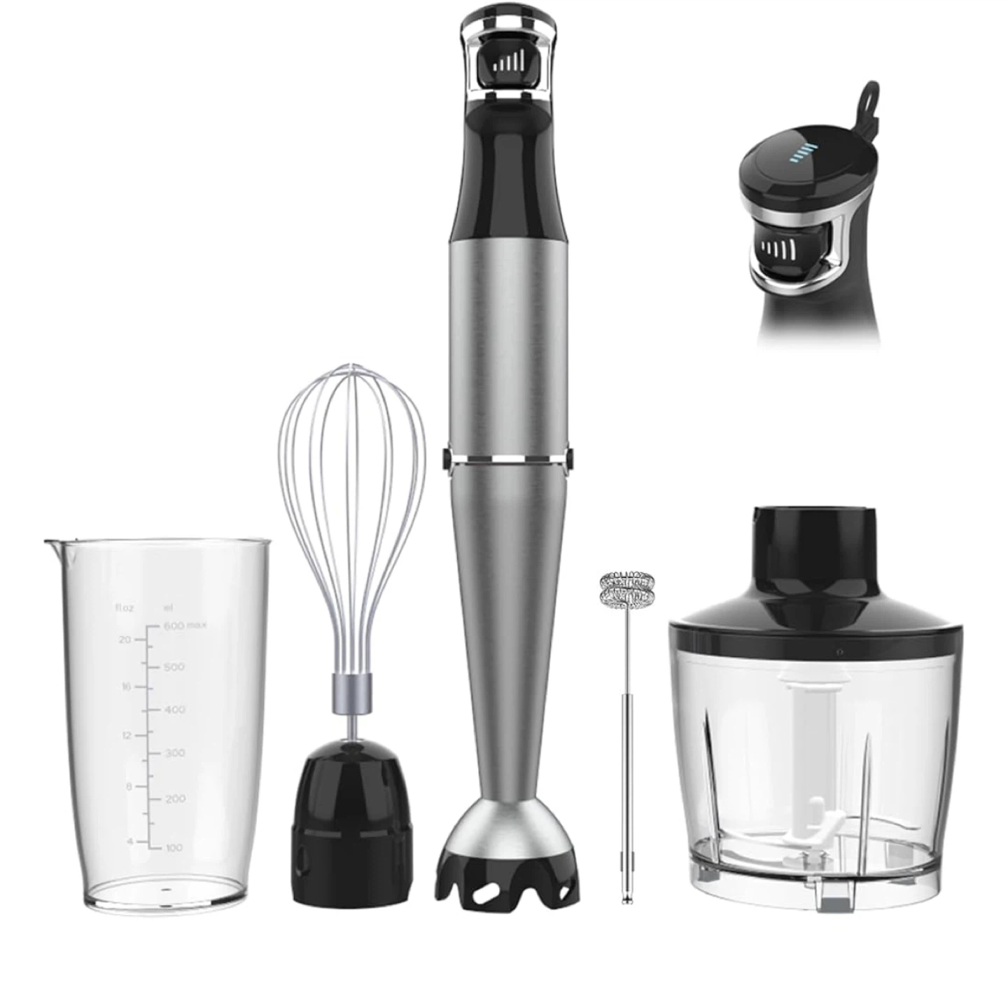 1100W Immersion Blender Set with Whisk and Chopper